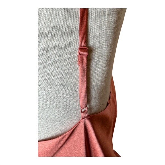 Intermix Bodysuit Women Large Pink Elsie Silk Cowl Neck Spaghetti Strap NWT - Picture 6 of 13